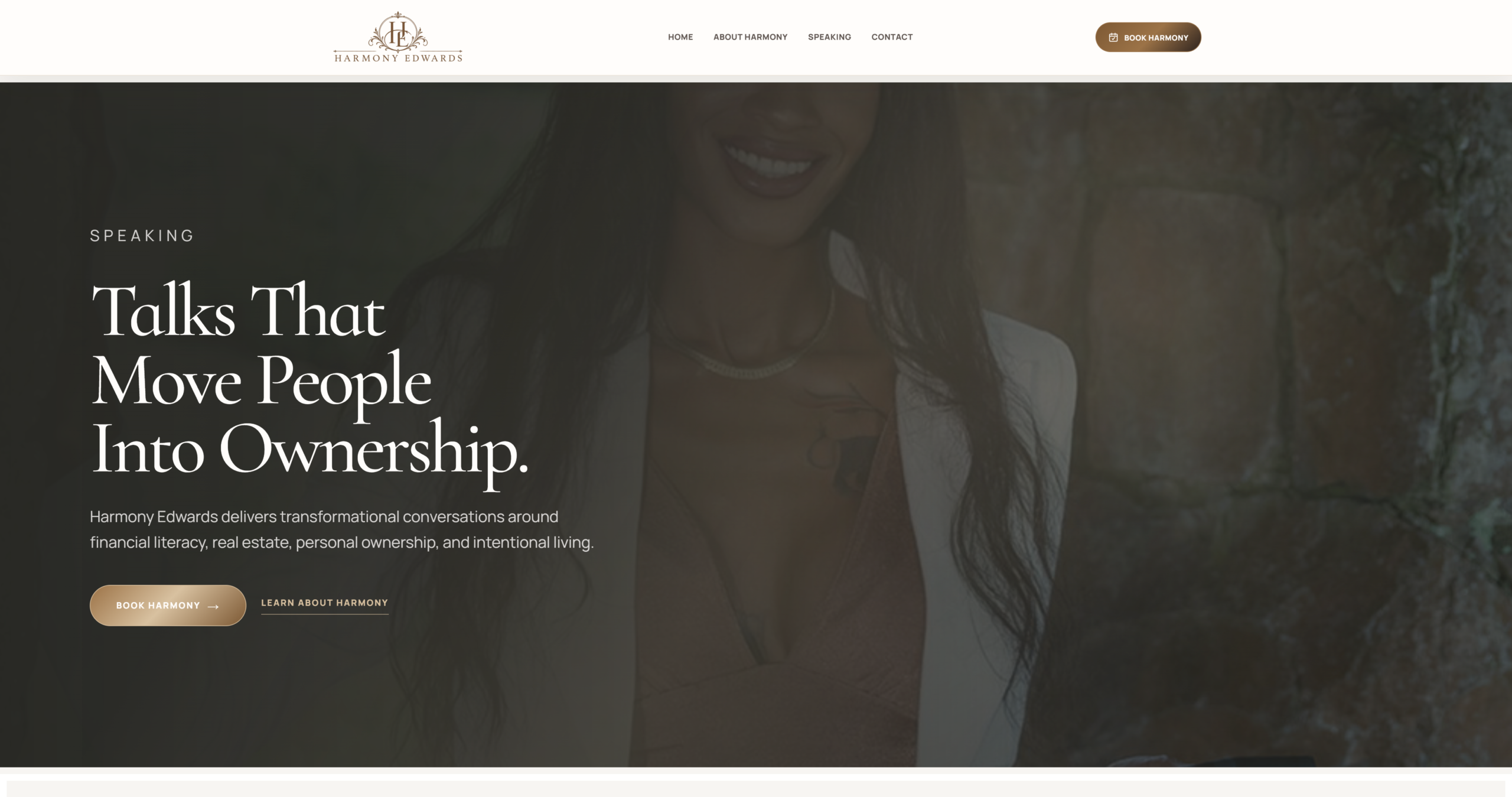 Harmony Edwards website project screen three