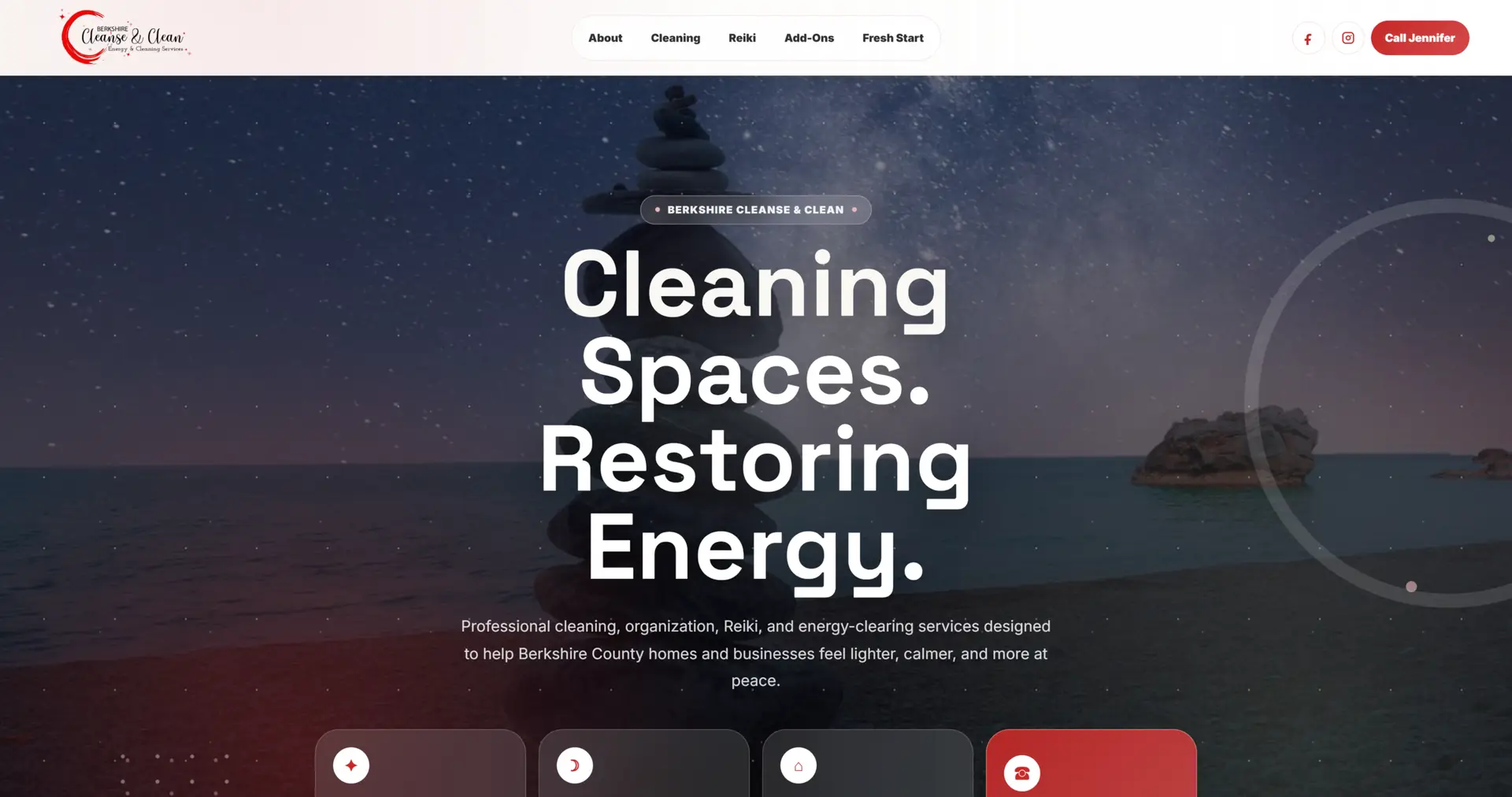 Berkshore Cleanse & and Clean project screen one
