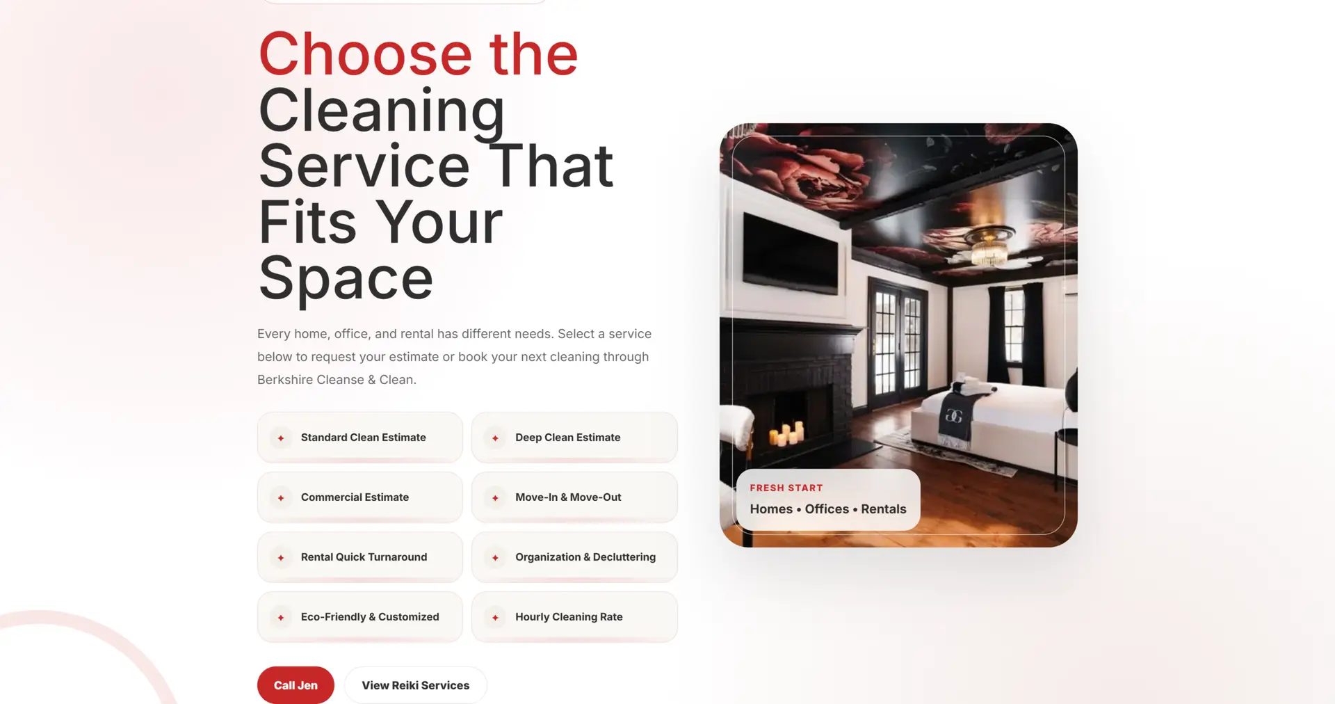 Berkshore Cleanse & and Clean website project screen three
