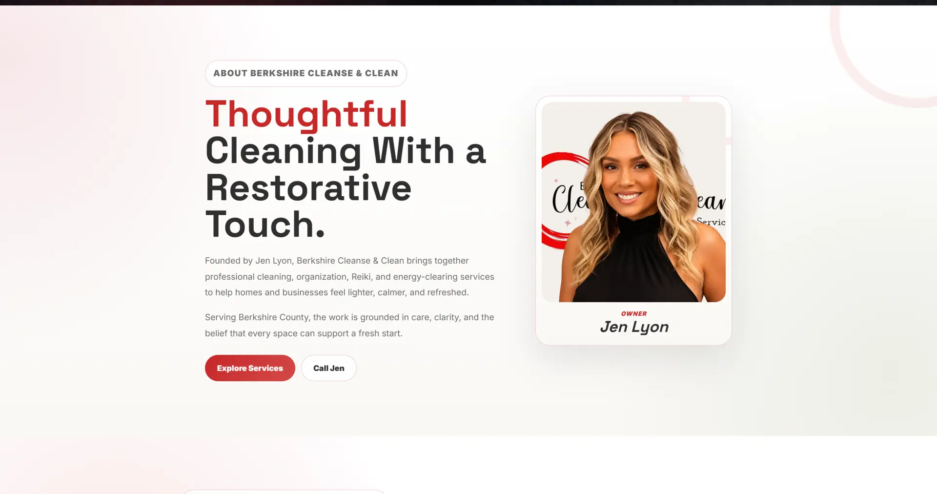 Berkshore Cleanse & and Clean project screen two
