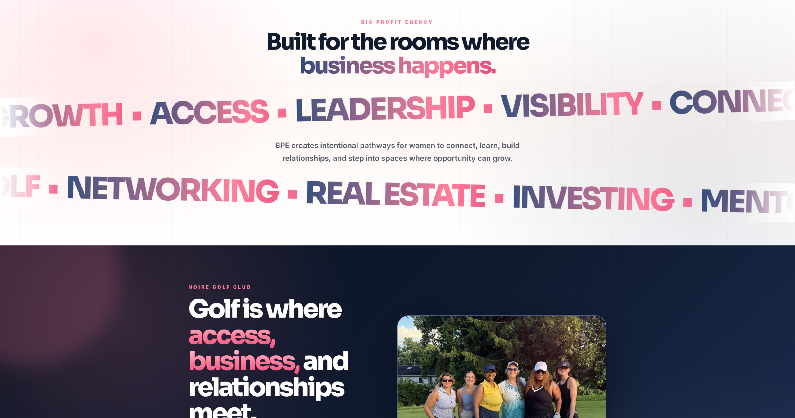 BPE Events website project screen three