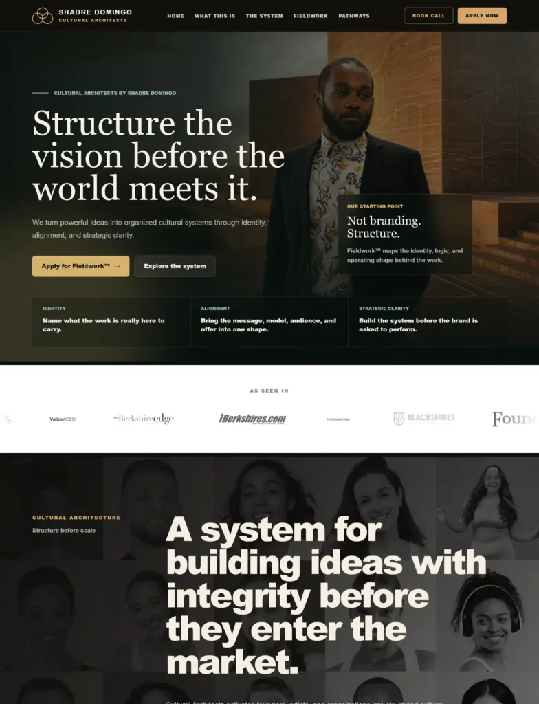 Shadre Domingo website screenshot