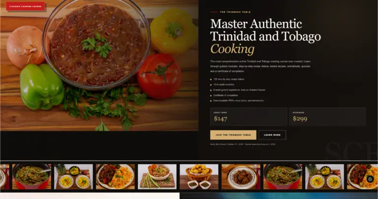 Simply Caribbean Foods website portfolio preview