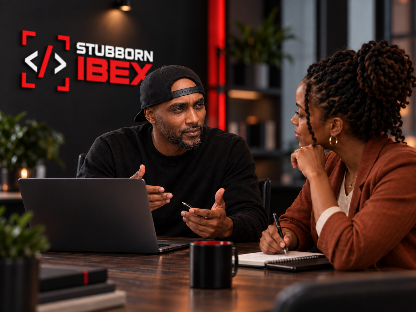 Brand and business consulting session with Stubborn Ibex Studios